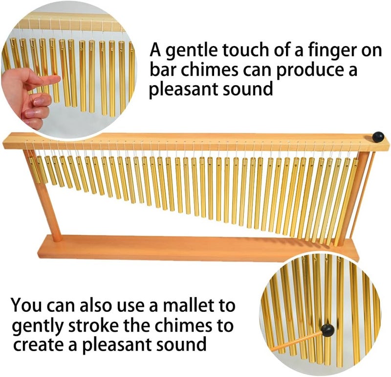 ENNBOM 40-Note Bar Chime Table Top Wind Chime Metal Bars Percussion Instrument with Mallet Chimes for Classroom - Image 4